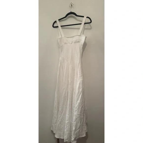 Reformation Bekki Linen Dress white - www.rajagirimanappuram.com